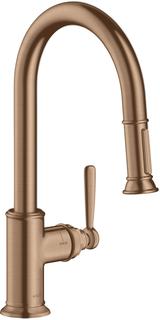 hansgrohe SPT-EHM 180 Axor Montreux mit Ausziehbrause, brushed red gold
