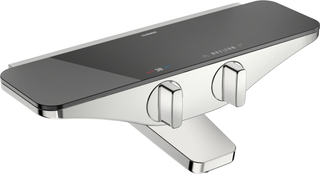 Hansa Wannen-Thermostat HANSAEMOTION AP, Glas, in Umstell. m Absp, chrom/grau