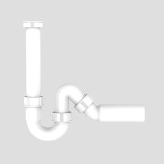 Sanit Universal-Rohrgeruchsverschluss Kunststoff, G1 1/2x50, Höhe 170-340mm
