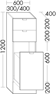 BB Halbho. Schrank (UHEO030) rc40System, 400x300x1200, PG2