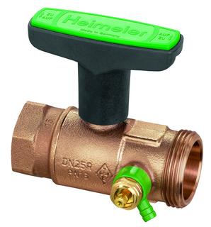 Heimeier Trinkwasser-Kugelhahn Globo D DN 15, Rp 1/2xG 3/4 AG, m Entleer., RG