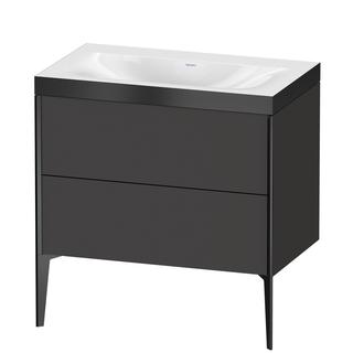 Duravit WT-Unterschrank c-bonded XViu 80x48cm, 2 AZ, o HL, s m, R P, gra matt