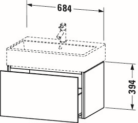 Artikelbild 3 des Artikels „DU WTU L-Cube 394x684x459mm 1 Auszug, Weiß Hochglanz ES Nussb “