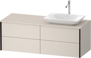 DU Konsolen-WTU wh. XViu 1400x509x550mm 4SK, TA rechts, Taupe Matt, ES Ahorn re