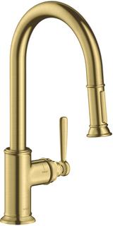 hansgrohe SPT-EHM 180 Axor Montreux mit Ausziehbrause, brushed brass