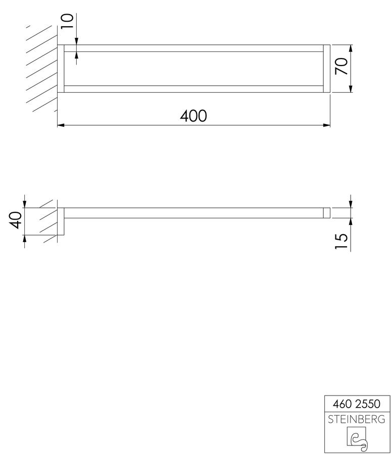 Artikelbild 2 des Artikels „Steinberg Handtuchhalter Serie 460 Ausladung 400mm, Messing, chrom chrom“