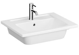 VitrA Möbelwaschtisch Integra 60x46,5cm, we hgl, m ÜL, Hahnloch mittig
