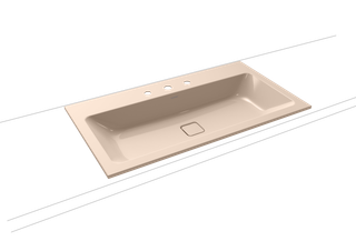 Kaldewei Einbau-Waschtisch CONO 3081 90x50cm, 3 Hahnl., P-E, bahamabeige