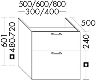 Burgbad Unterschrank sys30 60x60,1x50cm, Sana, 1 Schublade/Auszug
