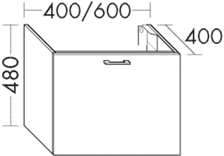 Burgbad Waschtischunterschrank sys30 40x48x40cm, Echo, 1 Auszug