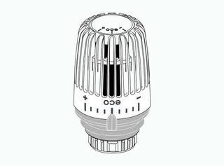 Heimeier Thermostat-Kopf K-eco mit eingebautem Fühler, weiß