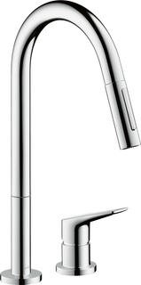 hansgrohe 2-LSpEHM 220 Axor Citterio M mit Ausziehbrause, chrom