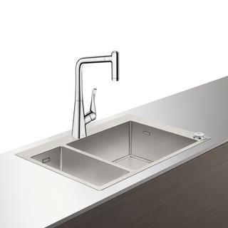 hansgrohe Spülencombi Select C71-F655-04 755x500mm, 1 Hpt- u Zus.B, Edelst.-Optik