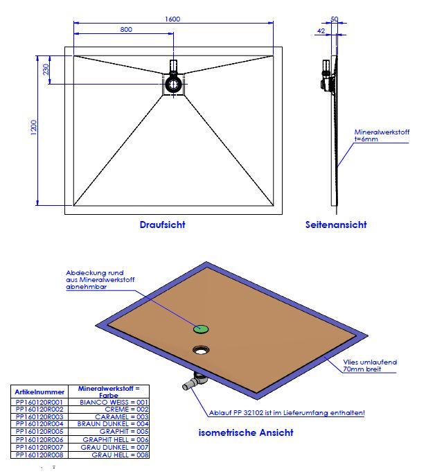 Artikelbild 2 des Artikels „Schedel Duschelem. MULTISTAR PLAN + ro 160x120x5cm, bia. w, re, Abl hi. mit. 160 x 120 x 5 cm | bianco weiss“