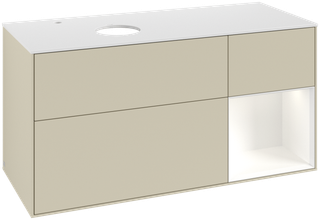 V&B Waschtisch-Unterschrank Finion 120cm, Pl w m, Rg wh. m Lac, si Gr m Lac