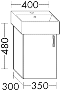 Burgbad Waschtischunterschrank sys30 35 x 48 x 30 cm, 1 Tür