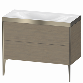 DU WTU XViu/Viu, 2 Ausz, 610x1000x480mm o.HL, champ.m./Eiche ter,Ra. B1 ES Nussb
