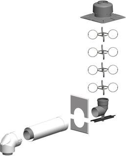 ATEC Schacht-Set PolyTwin DN 110/160-DN 110, PP-Abgassystem/PP, we