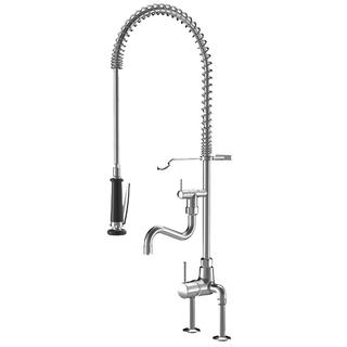 KWC Spültisch-Einhebelmischer GASTRO A 200mm, vc, Ans 130mm, dreh. Federbr.