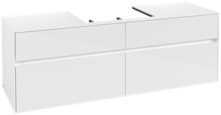 V&B Waschtischunterschrank Collaro 160x54,8x50cm, WT mittig, glossy white