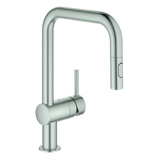 GROHE Spültisch-Einhebelmischer Minta 1/2", U, herausz. Dual-Brause, superst.