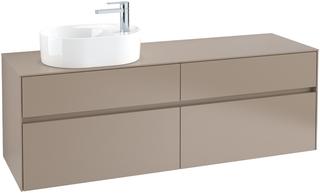 V&B Waschtischunterschrank Collaro 160 x 54,8 x 50 cm, mit LED-Beleuchtung, Waschtisch links