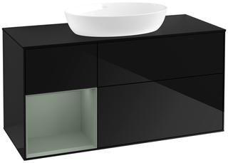 V&B Waschtisch-Unterschrank Finion 120cm, Pl b m, Rg Ol m Lac, glo bla Lac