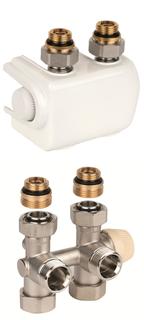 Resideo THM-Vtl. Therafix Universal 3/4" Euroconus, w, 2-Rohr, MS vn, f KHK