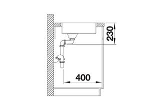 Blanco Becken SOLIS 180-IF 22x44cm, ES Bürstf, o AL-Fbd, o. Zubeh.