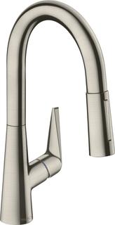 hansgrohe SPT-EHM 160 Talis M51 m Ausziehbr., 2jet, sBox, Edelst.-Optik