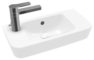V&B Handwaschbecken Compact O.Novo 50x25cm, HL l durch-, r vorgest., ÜL, we