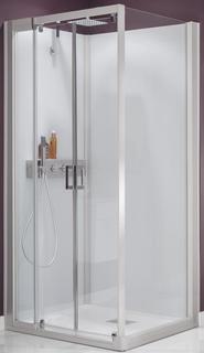 Kinedo Kinemagic Design F 100x90 Ecke Hoch 2Schwenktüren Thermostat Mattglas
