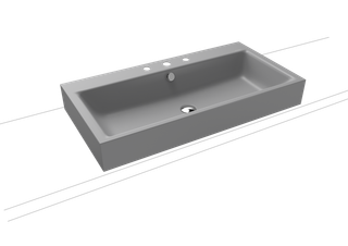 Kaldewei Aufsatz-Waschtisch PURO 3158 90x46cm, 3 Hahnl., we., P-E, cool grey30