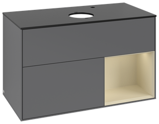 V&B Waschtisch-Unterschrank Finion 100, Pl b m, Reg si Gr m Lac, Anthrac. m