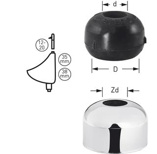 STEDO Mület-Urinal-Außenverbinder d= 35-38mm, Rohr d= 12-20mm, schwarz