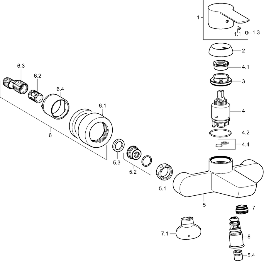 Artikelbild 4 des Artikels „Hansa Wannen-Einhebelmischer HANSALIGNA Wandmontage, Ausladung 152mm, chrom chrom“