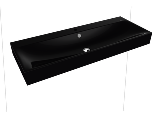 Kaldewei Wand-Waschtisch SILENIO 3046 120x40cm, o. Hahnl., sw ma, P-E, schwarz