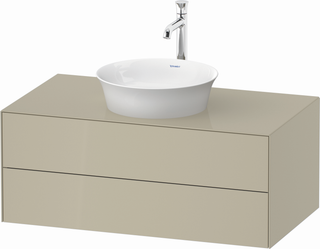 DU WTU White Tulip wandhängend, 2 SchKa 408x1000x550mm, Taupe hgl. ES Eiche WBL