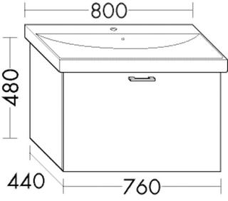 Burgbad Waschtischunterschrank Diago 76x48x44cm, Tr. RAL-F. Ultram., 1 Auszug