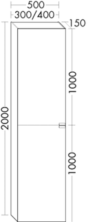 BB Spiegelschrank (SPQP030) rc40System, 150x300x2000, PG2