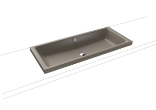 Kaldewei Aufsatzwaschtisch PURO S 3174 90x38,5, o. Hahnl., P-E, warm grey60