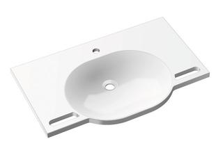 HEWI Mineralguss-Waschtisch 950 85x55cm, m Hahnloch, ohne Überlauf, weiß