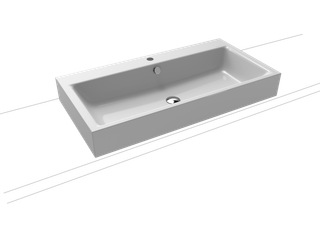 Kaldewei Aufsatz-Waschtisch PURO 3158 90x46cm, 1 Hahnl., we., P-E, manhattan