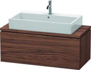 Duravit WT-Unterschrank Compact L-Cube 102x47,7cm, Nussb dkl., f Kons, 2 Schub.