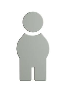 HEWI Symbol Mann 801 72x153x3mm, selbstkl., matt, felsgrau