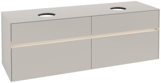V&B Waschtischunterschrank Collaro 160x54,8x50cm, f 2 WT, m LED, soft Gr