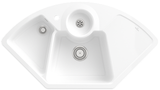 V&B Eckspüle Solo Eck m Abl.garn, Hand., we alpin CeramicPlus