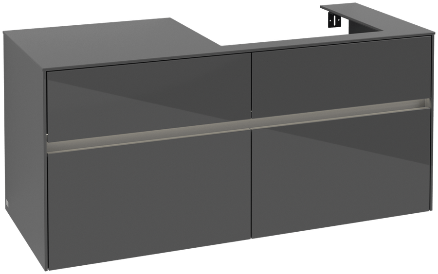 Artikelbild 1 des Artikels „V&B Waschtischunterschrank Collaro 120x54,8x50cm, WT r, LED 8,8 W, glo Gr glossy grey“