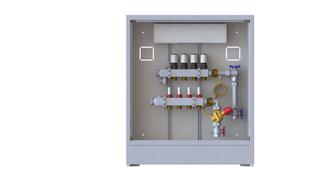 Danfoss Wohnungsstation UnoFloor Comfort 4 HK, Mont re, UP, mit Tür und Rahmen