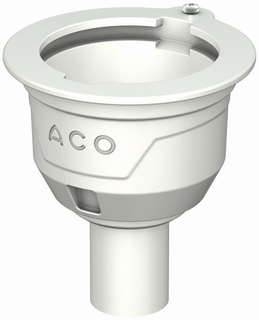 ACO Bodenablauf Passavant DN 50, Halterand, senkrecht, Gusseisen